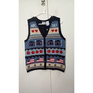 Capacity Sweater Vest Womens Petite Xl Navy Blue Back To School Nwt